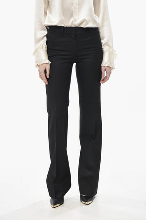 Grain de Poudre Wool Trousers With Belt Loops