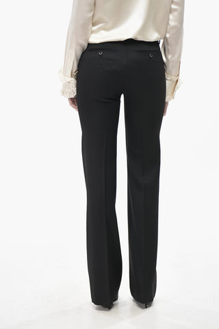 Pantaloni in Lana Grain de Poudre con Passanti