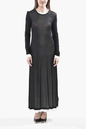 Vestito Girocollo in Doppio Tessuto