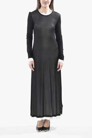 Vestito Girocollo in Doppio Tessuto