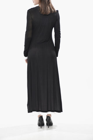 Vestito Girocollo in Doppio Tessuto