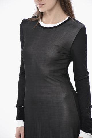 Vestito Girocollo in Doppio Tessuto