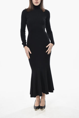 Ribbed Cashmere-Blend Turtleneck Dress