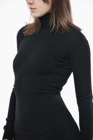 Ribbed Cashmere-Blend Turtleneck Dress
