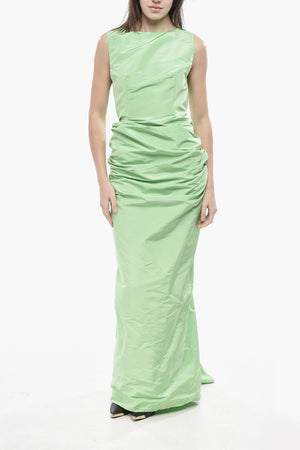 Silk Mermaid Dress with Deep Back Neckline