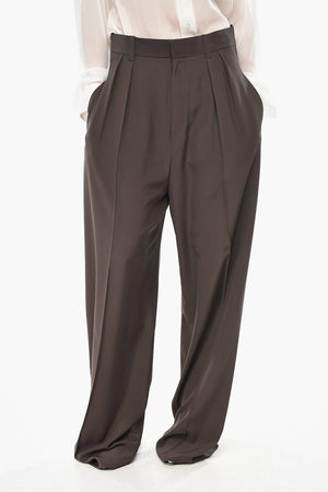 Two-Pleat Silk-Satin Trousers FLUID