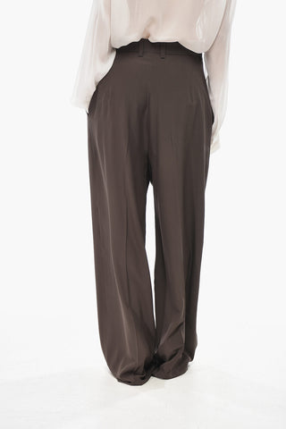 Two-Pleat Silk-Satin Trousers FLUID