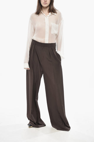 Two-Pleat Silk-Satin Trousers FLUID