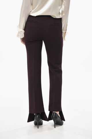 Pantaloni Bootcut in Lana Vergine con Pince Frontali
