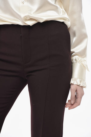 Pantaloni Bootcut in Lana Vergine con Pince Frontali