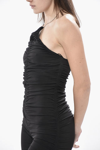 Draped Jumpsuit with American Collar