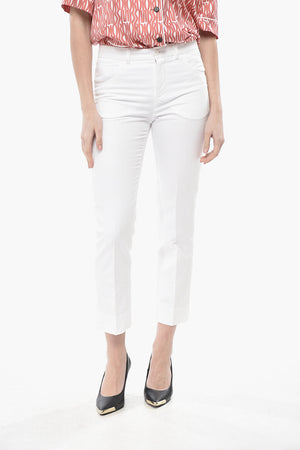 Cropped-Fit-Chinohose aus Leinenmischung