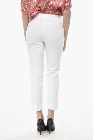 Cropped-Fit-Chinohose aus Leinenmischung