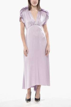 Satin-Kleid mit Rüschendetails