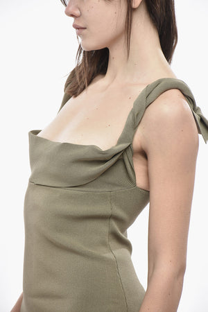 Sheath Knit Dress With Ring Neckline