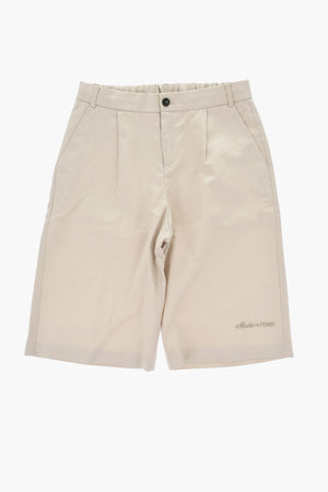 Baumwoll-Leinen-Shorts Mit Einer Bundfalte