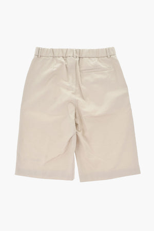 Baumwoll-Leinen-Shorts Mit Einer Bundfalte