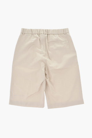 Cotton-Linen Single-Pleat Shorts