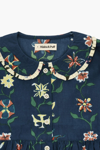 Bluse mit Blumenmuster und ausgestelltem Saum