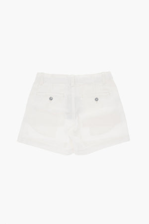 Leichte einfarbige Baumwoll-Shorts mit Gürtelschlaufen