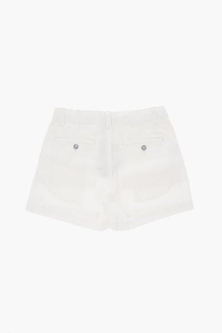 Leichte einfarbige Baumwoll-Shorts mit Gürtelschlaufen
