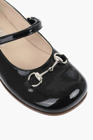 Patent-Leather Mary Jane Ballerinas With Metal Detail