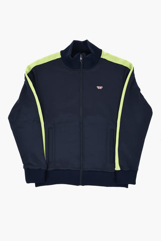 Stehkragen-Sweatshirt aus Baumwollmischung mit Reißverschluss