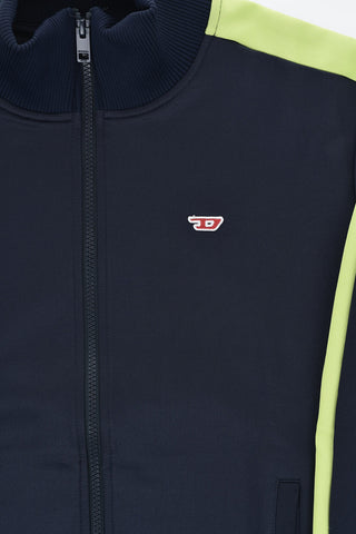 Stehkragen-Sweatshirt aus Baumwollmischung mit Reißverschluss