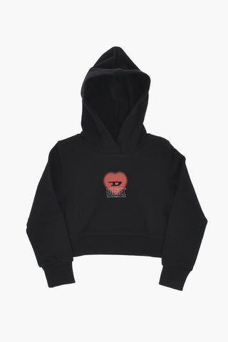 Felpa Hoodie FADED HEART in Cotone