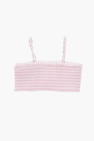 Bikini-Top aus Stretch-Nylon mit Smok-Detail
