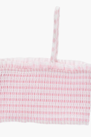 Bikini-Top aus Stretch-Nylon mit Smok-Detail