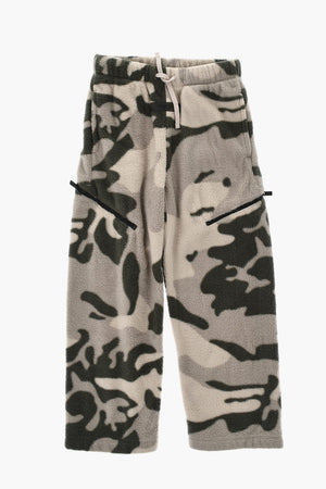 ESSENTIALS Joggers Cargo in Pile Camouflage con Elastico in Vita
