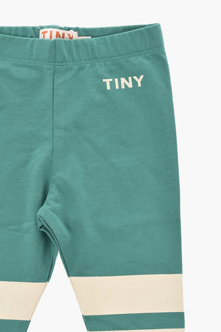 Leggings in Cotone Stretch con Dettaglio a Righe