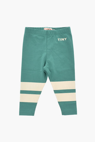 Leggings in Cotone Stretch con Dettaglio a Righe