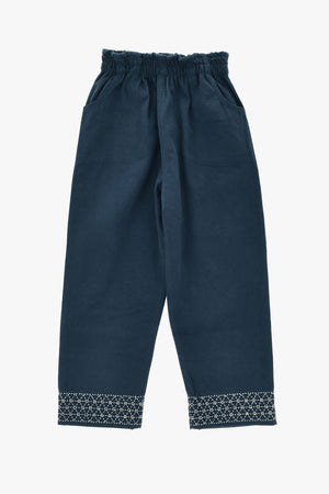 Pantaloni in Cotone Organico con Ricami