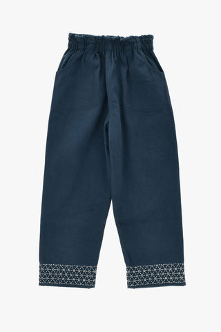 Organic Cotton Trousers with Embroidery