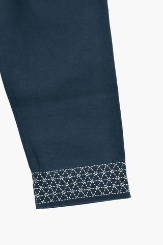 Organic Cotton Trousers with Embroidery