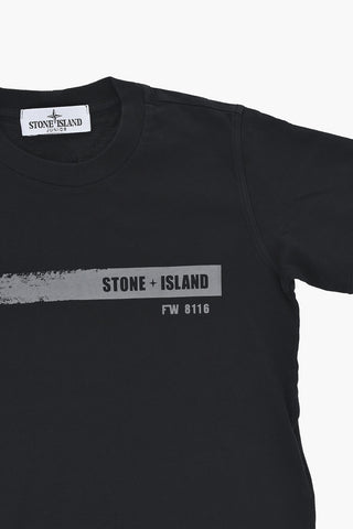 T-Shirt Girocollo in Tinta Unita con Logo Stampato