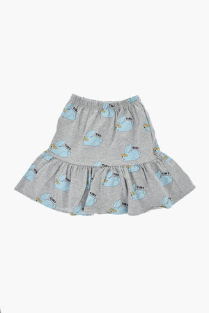 Lightweight Cotton Flared Skirt With Elastic Waist And All-Over Print