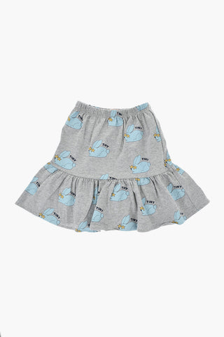 Lightweight Cotton Flared Skirt With Elastic Waist And All-Over Print