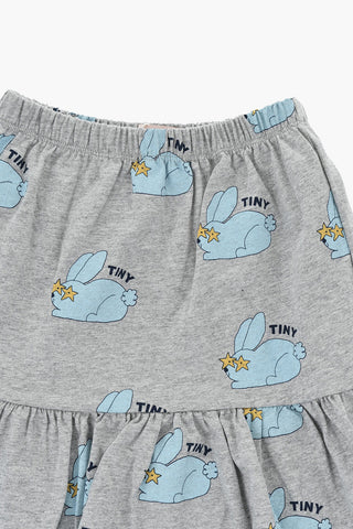 Lightweight Cotton Flared Skirt With Elastic Waist And All-Over Print