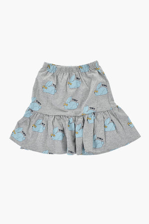 Lightweight Cotton Flared Skirt With Elastic Waist And All-Over Print