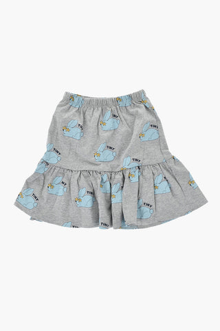 Lightweight Cotton Flared Skirt With Elastic Waist And All-Over Print