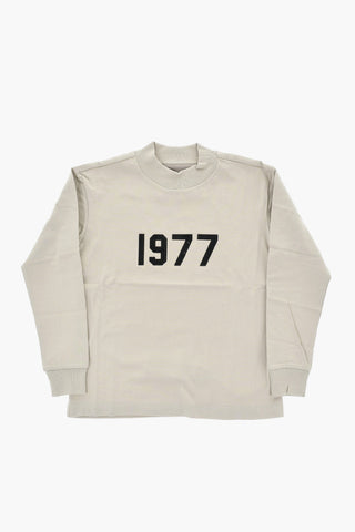 ESSENTIALS T-shirt Girocollo a Maniche Lunghe in Cotone 