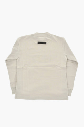ESSENTIALS T-shirt Girocollo a Maniche Lunghe in Cotone 