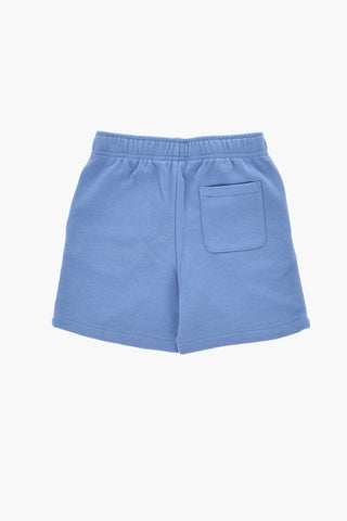 Brushed Cotton Blend Shorts with Embroidered Logo