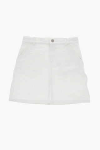 Denim Miniskirt With All-Over Monogram