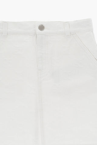 Denim Miniskirt With All-Over Monogram