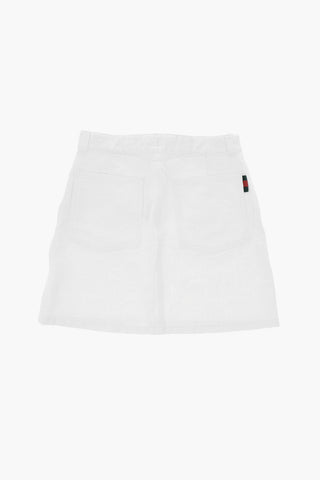 Denim Miniskirt With All-Over Monogram