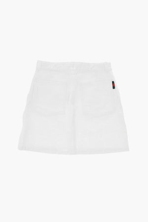 Denim Miniskirt With All-Over Monogram